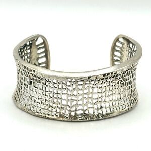 Silpada Retired B1625 Sterling Silver Woven Mesh Cuff Bracelet